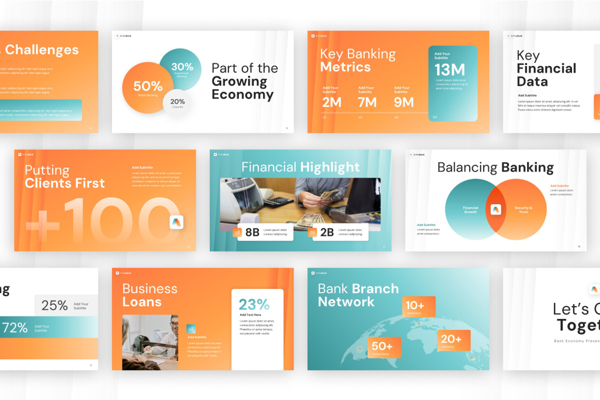 Artha Bank Economy PowerPoint, a Presentation Template by Loin Studio (Photo 4 of 4)