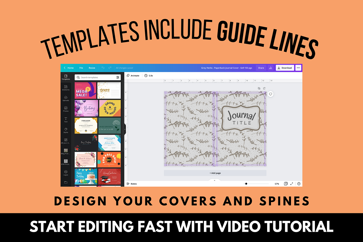 KDP 50 Journal Cover Bundle Canva, a Magazine Template by Self Publishing Magic (Photo 2 of 8)