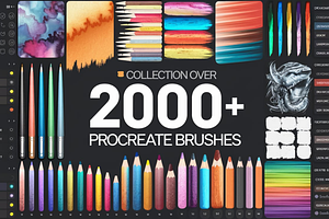 Over 2000 Procreate Brushes