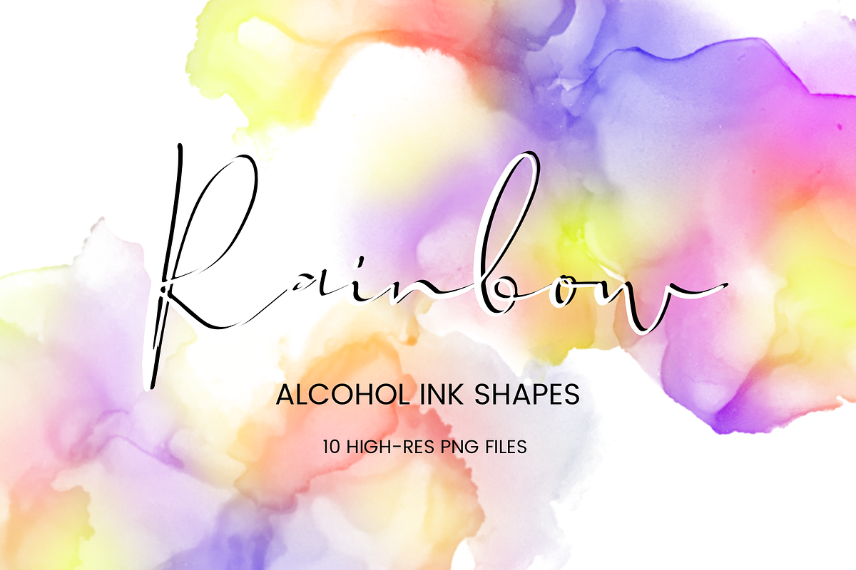 Rainbow Alcohol Ink Shapes, a Texture Graphic by Angela Roze (Photo 1 of 5)