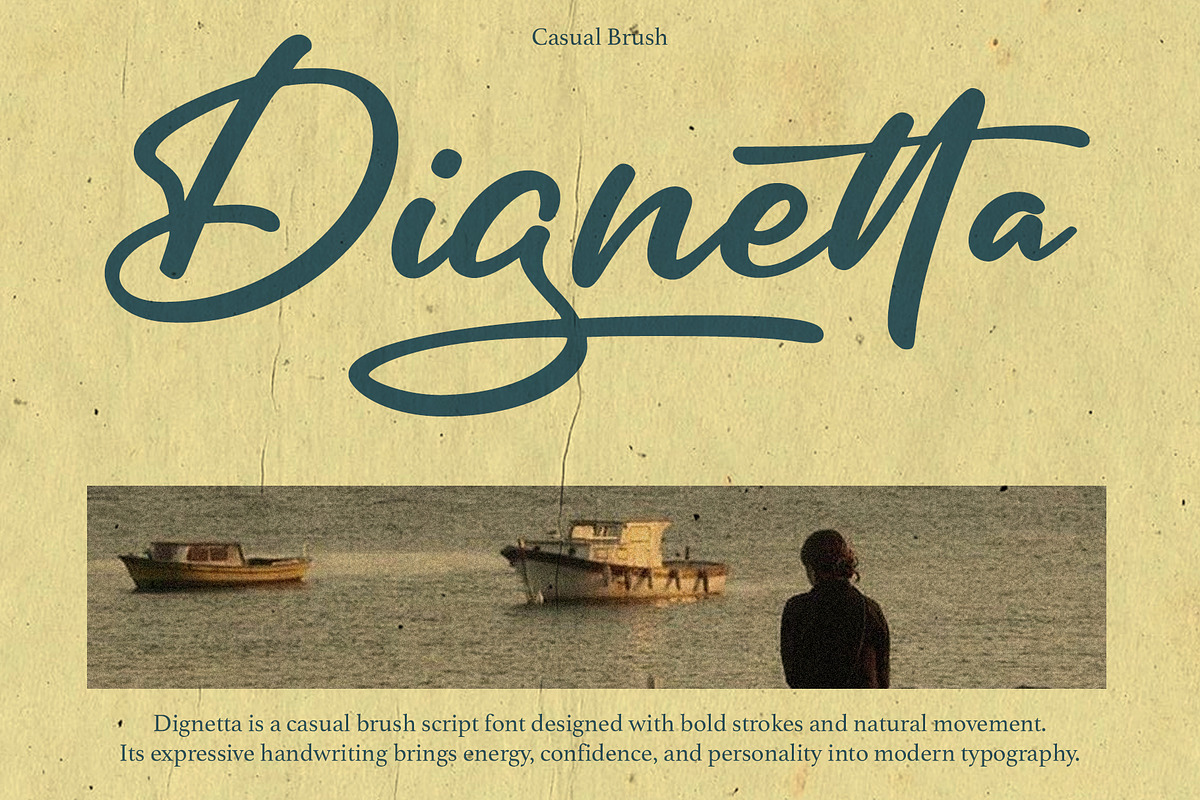 Dignetta - Casual Brush Script, a Script Font by Inviline.co (Photo 3 of 10)