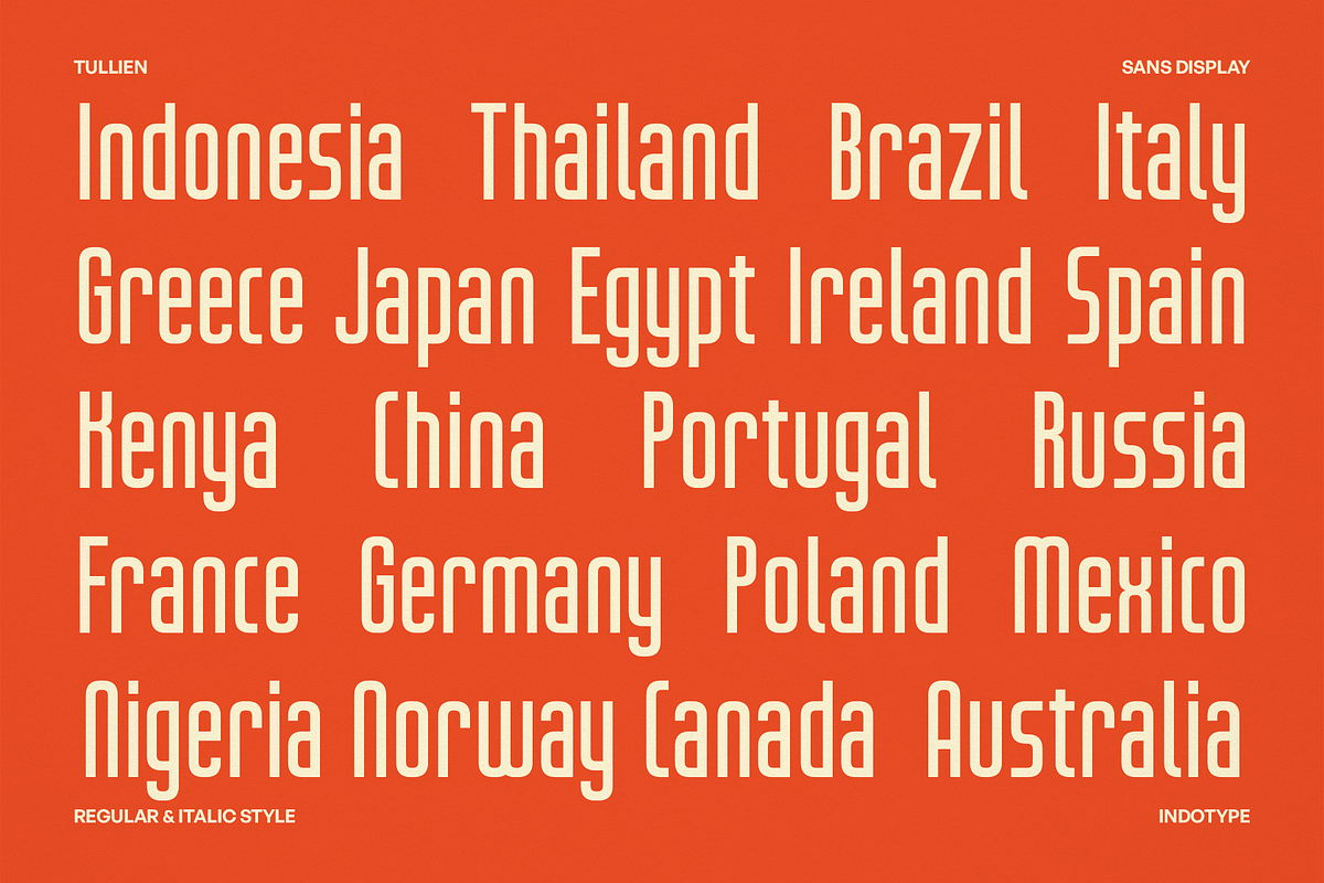 Tullien - Geometric Interlock Sans, a Font by Indotype Foundry (Photo 10 of 10)