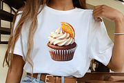 Watercolor Autumn Cupcake Clipart, an Illustration by CrexoraLab (Thumbnail 4 of 5)