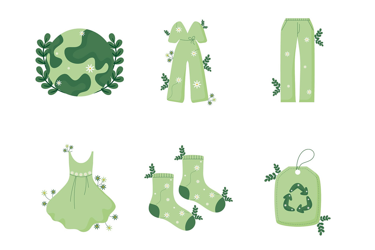 Sustainable Fashion Illustration Set preview 3