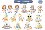 Astronaut Clipart Bundle, an Illustration by TatiMockup (Thumbnail 3 of 5)