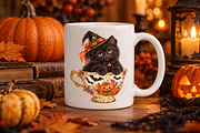 Vintage Halloween Black Cat Clipart, an Object Graphic by Colorsfav (Thumbnail 3 of 7)
