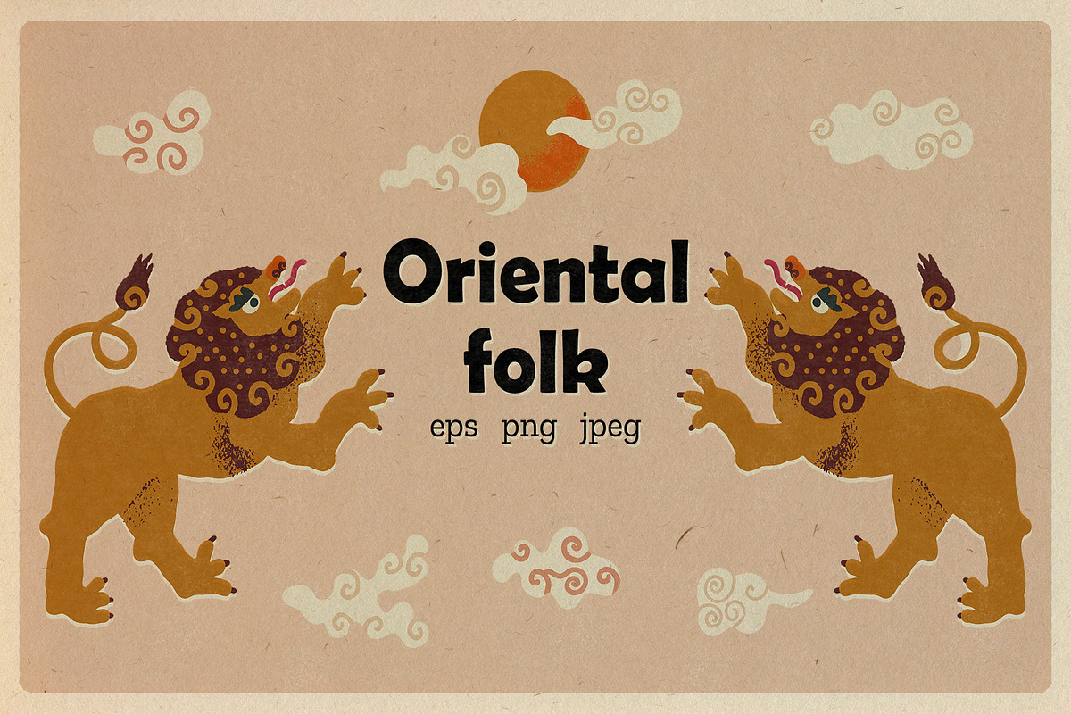 Oriental Folk clipart and patterns, an Animal Illustration by Paper Cherry (Photo 1 of 18)