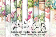 Valentine Cactus Seamless, an Illustration by Mashimara (Thumbnail 1 of 4)