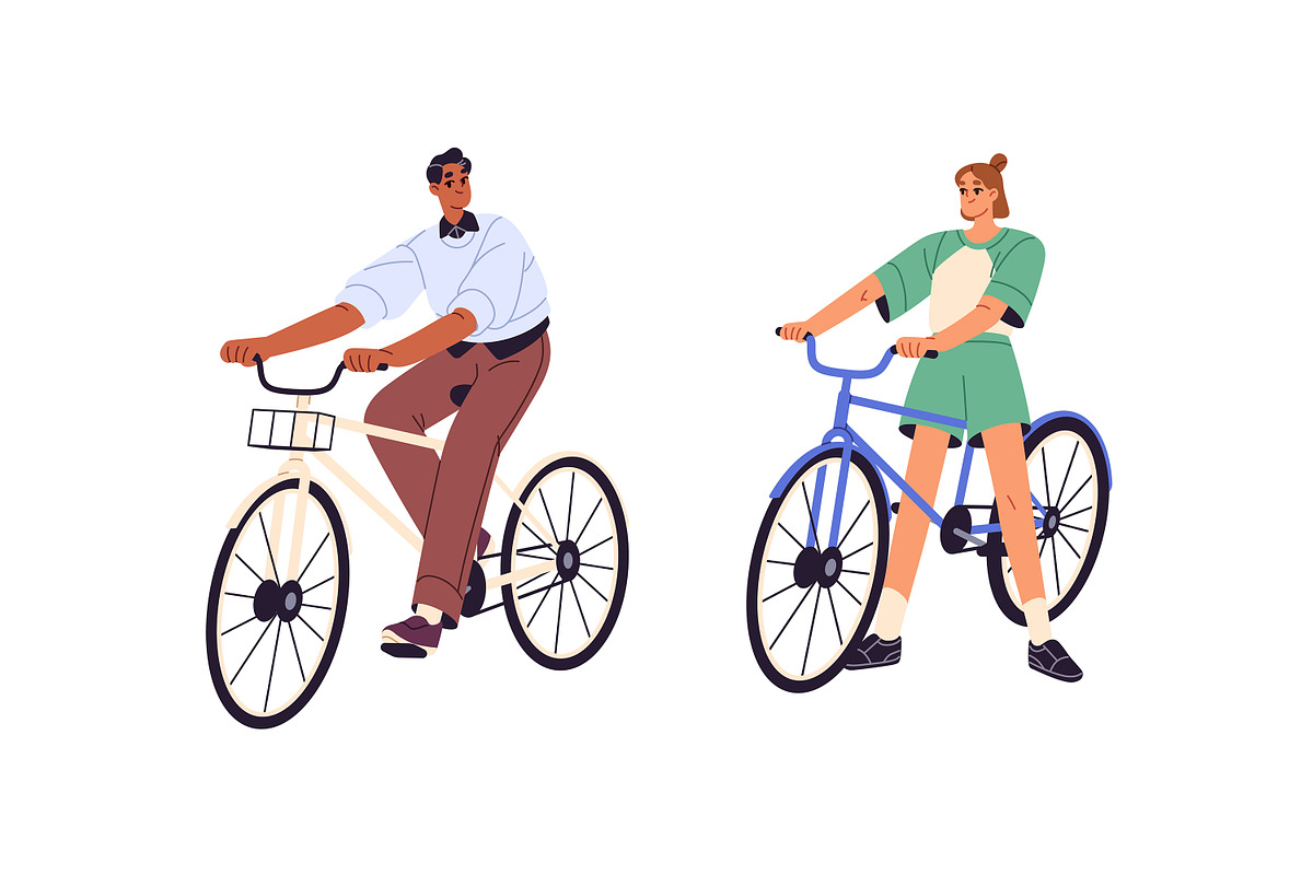 People travel by bike set, a Person Illustration by PaperTrident (Photo 14 of 15)