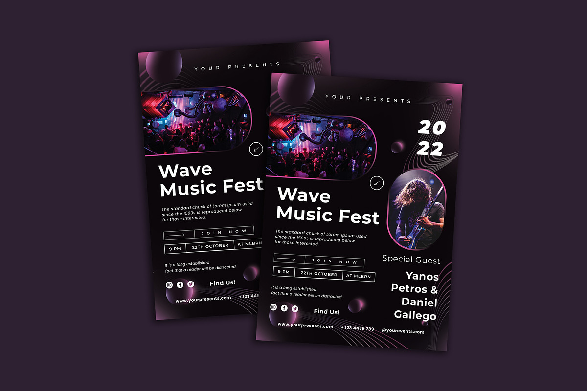 Wave Music Fest Flyer, a Flyer Template by rzkaamlya