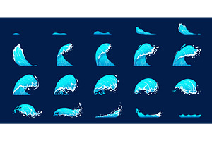 Wave splash animation. Sea water, an Illustration by Stock-Smart-Start