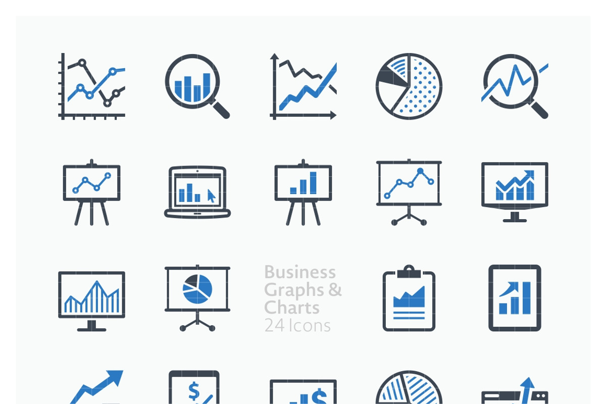 Business Graphs & Charts Icons, an Outline Icon by introwiz1 (Photo 2 of 3)