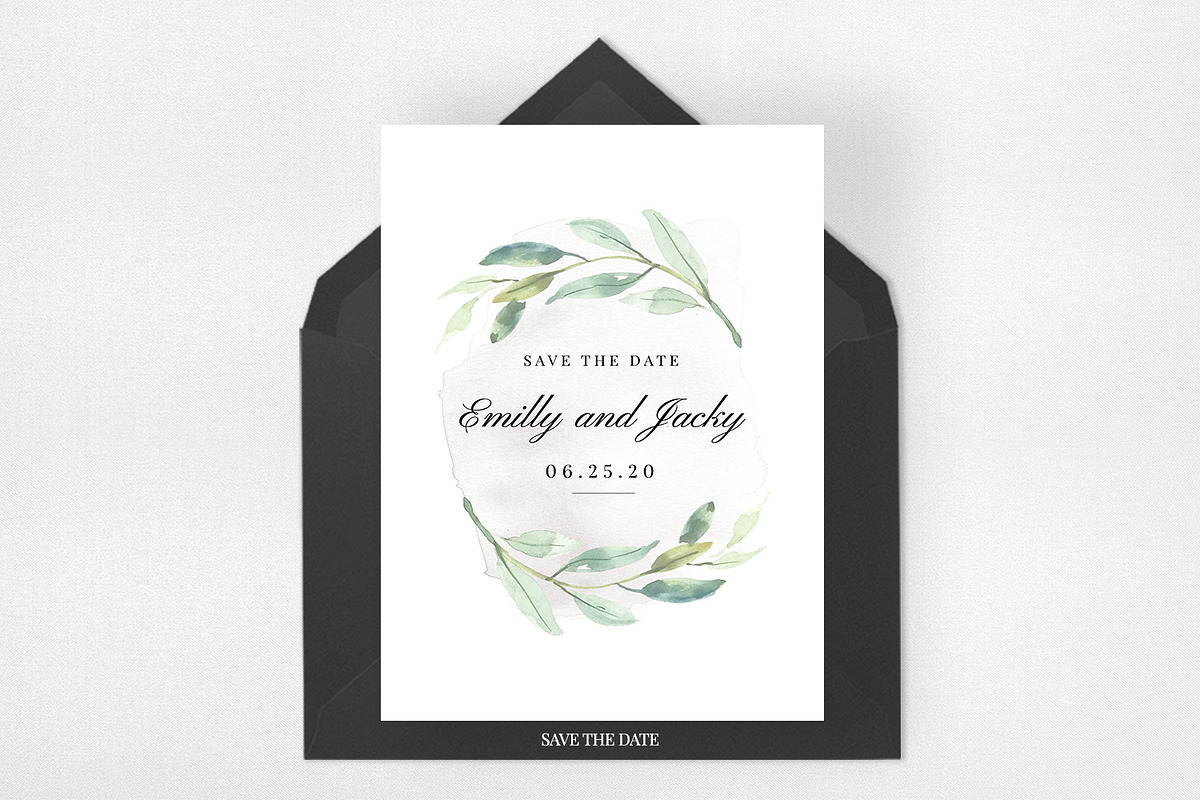 Modern Foliage Wedding Suite, an Invitation Template by Azka Creative (Photo 4 of 5)