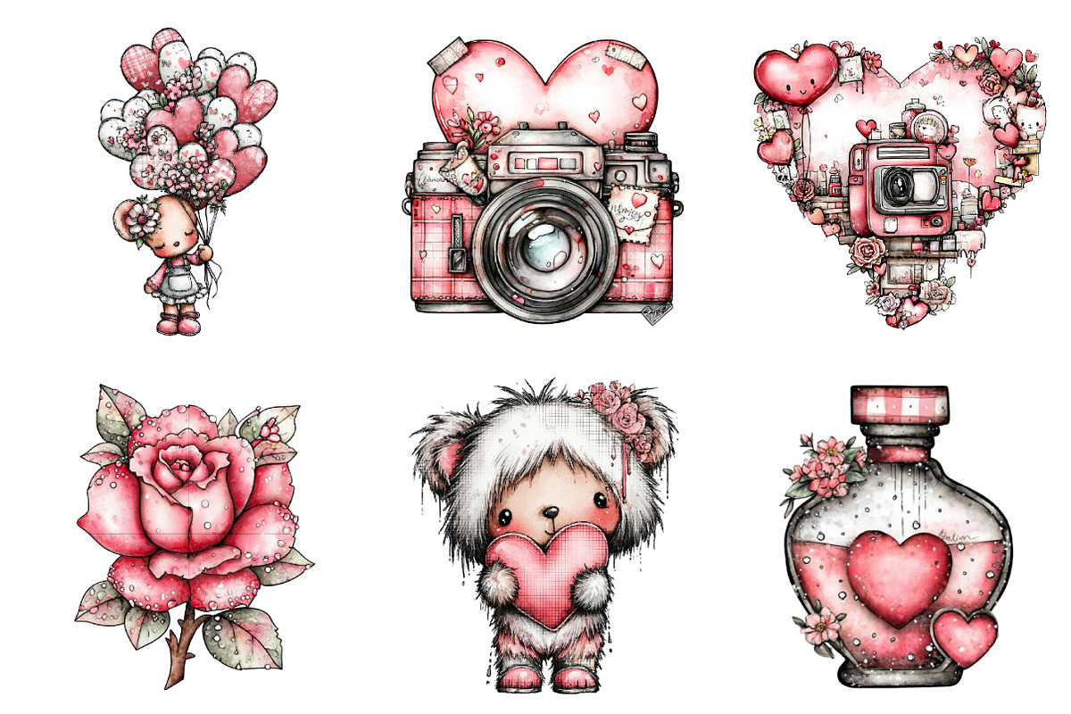 Valentine's Sublimation Clipart, an Illustration by Design Market (Photo 4 of 5)