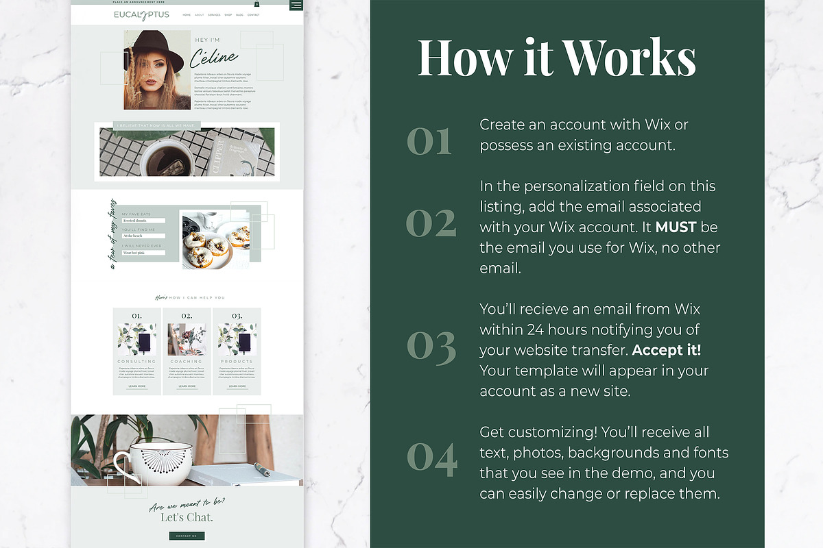 Wix Website Template | Eucalyptus, a Wix Template by Thirty One Palms Studio (Photo 5 of 7)