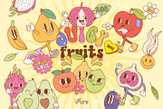 Groovy Retro Fruit Characters bundle, a Food Illustration by Huxmay (Thumbnail 1 of 7)