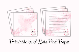 Printable Cute Kitten Note Paper