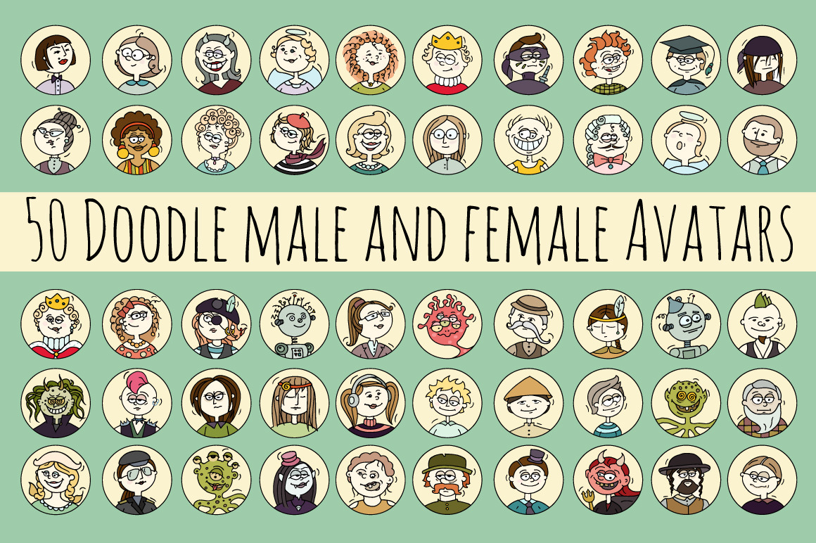 Doodle Avatar Collection, a Graphic by Sapunkele