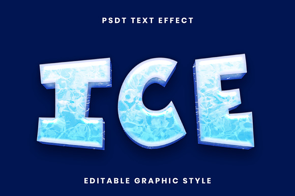 Ice Frost Chunky 3D Text Effect preview 2