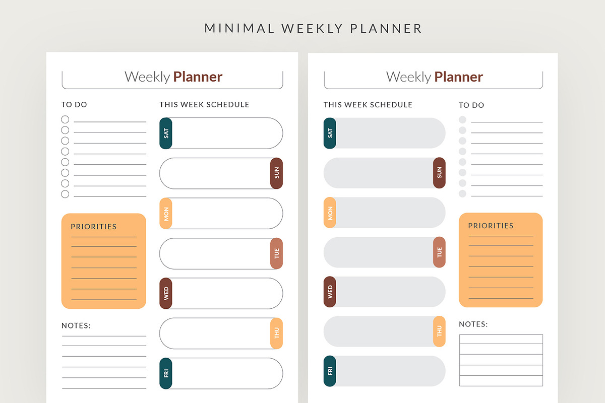 Printable Weekly Planner, a Stationery Template by Pixelpick (Photo 1 of 2)