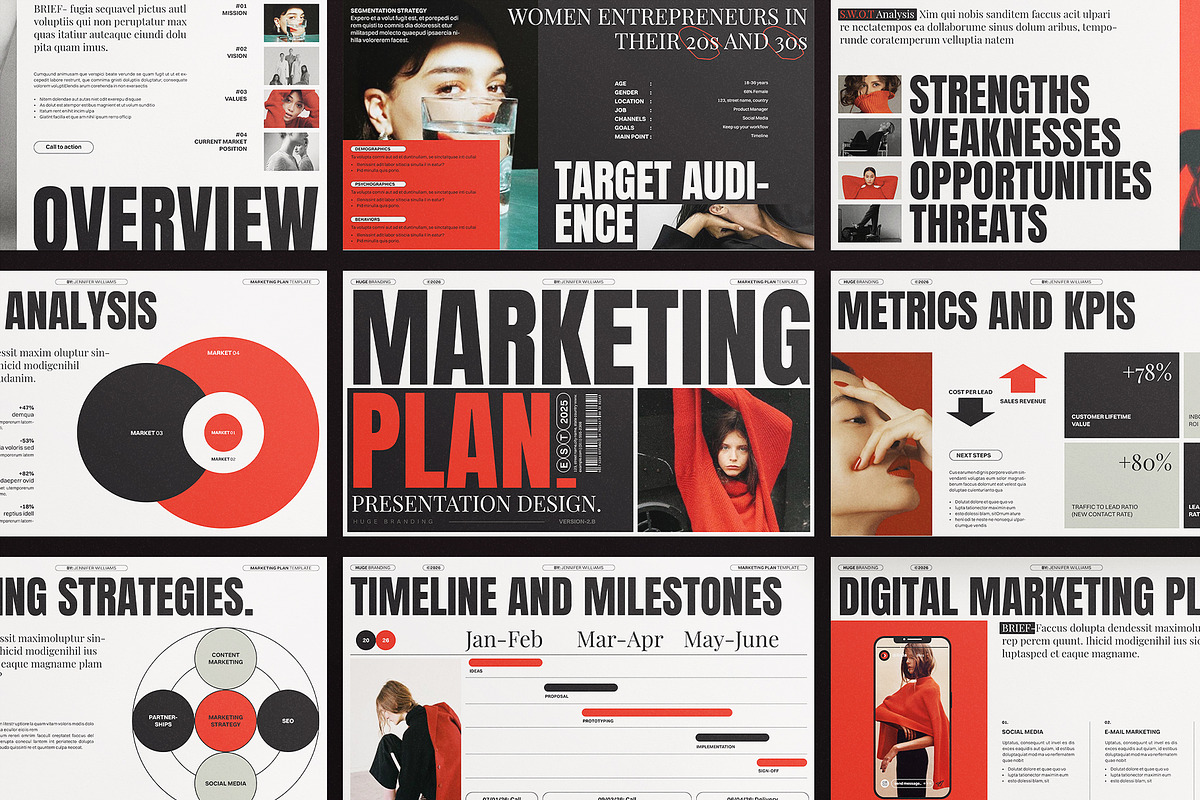 HUGE | Marketing Plan Template, a Presentation Template by ArtisanaAura (Photo 6 of 11)