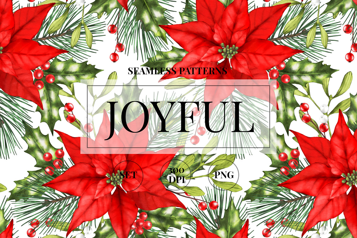 Poinsettia seamless pattern png., a Pattern Graphic by ARTVracovska (Photo 1 of 6)