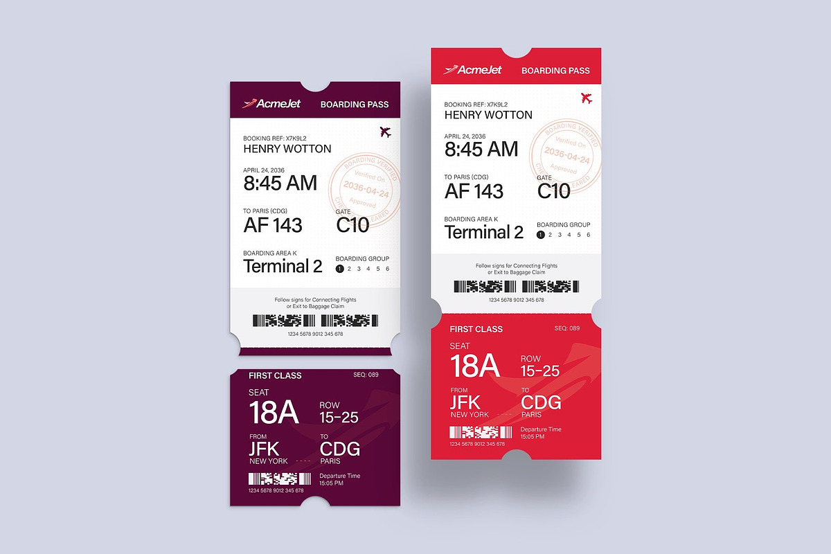 Boarding Pass Ticket Template, a Stationery Template by BrandPacks (Photo 2 of 4)