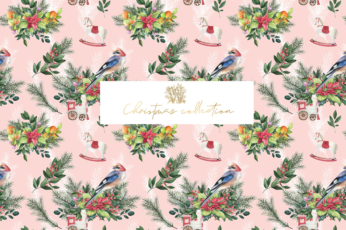 Watercolor Christmas clip art set, an Illustration by WonderWonder (Photo 10 of 21)