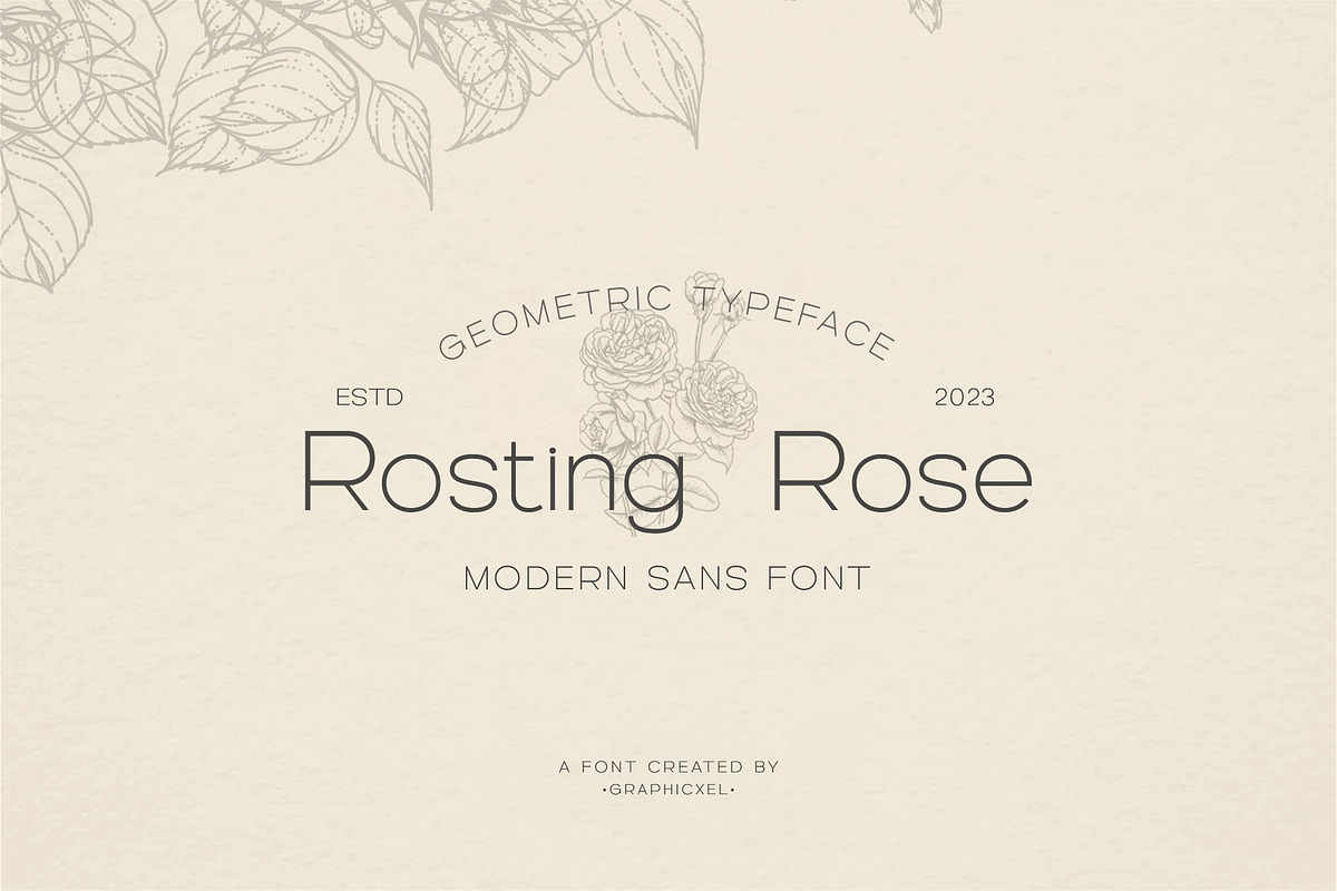 Rosting Rose Modern Sans Serif Font, a Sans Serif Font by Graphicxell (Photo 1 of 11)