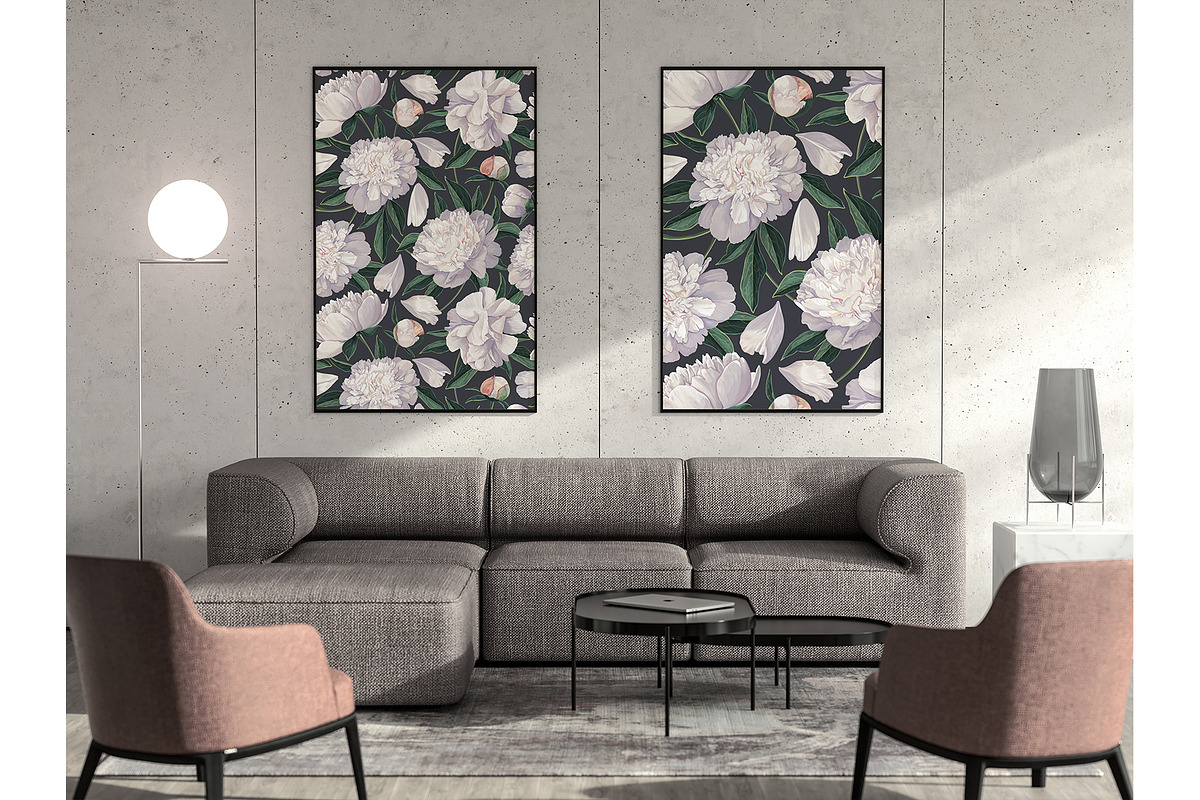 White Peonies Seamless Pattern, a Pattern Graphic by MarynaPetrovska (Photo 14 of 15)