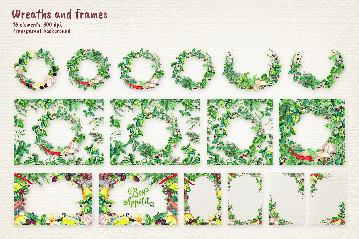 Herbs & Spices Watercolor Clipart, a Food Illustration by Where summer is (Photo 9 of 11)