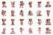 Whimsical Christmas Girl Clipart, a Seasonal Illustration by fashionaddict (Thumbnail 4 of 7)