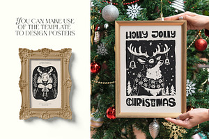 Linocut Christmas Posters And Card