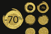 Golden glitter sale vector labels, a Texture Graphic by Julia Tim (Thumbnail 2 of 3)