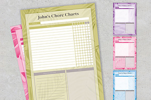 Colorfull Family Chore Charts