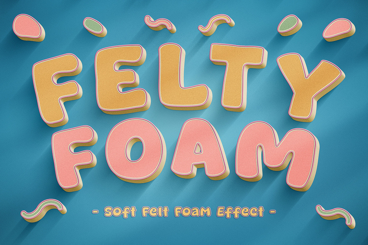 Soft Felt Foam Text Effects, a Layer Style Add-On by Andrew Skoch Design (Photo 6 of 8)