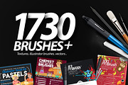 1730+ Illustrator Brushes BUNDLE, a Brush Add-On by Leonard Posavec (Thumbnail 1 of 18)