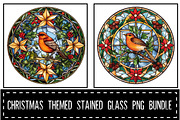 christmas themed stained glass windo, an Object Graphic by Pixxel_Studio (Thumbnail 3 of 3)
