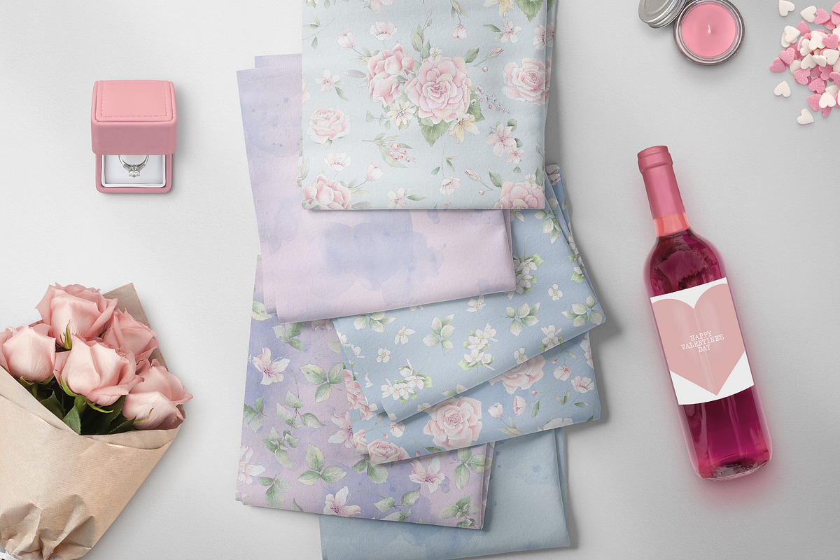 Delicate roses  flowers. Patterns, a Pattern Graphic by Yuliya Art (Photo 4 of 9)