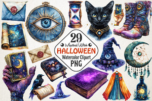 Halloween Mystical Witch Clipart, an Illustration by RobertsArt