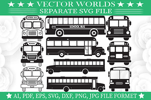 School Bus Svg, School, Bus Svg, an Object Graphic by VectorWorlds