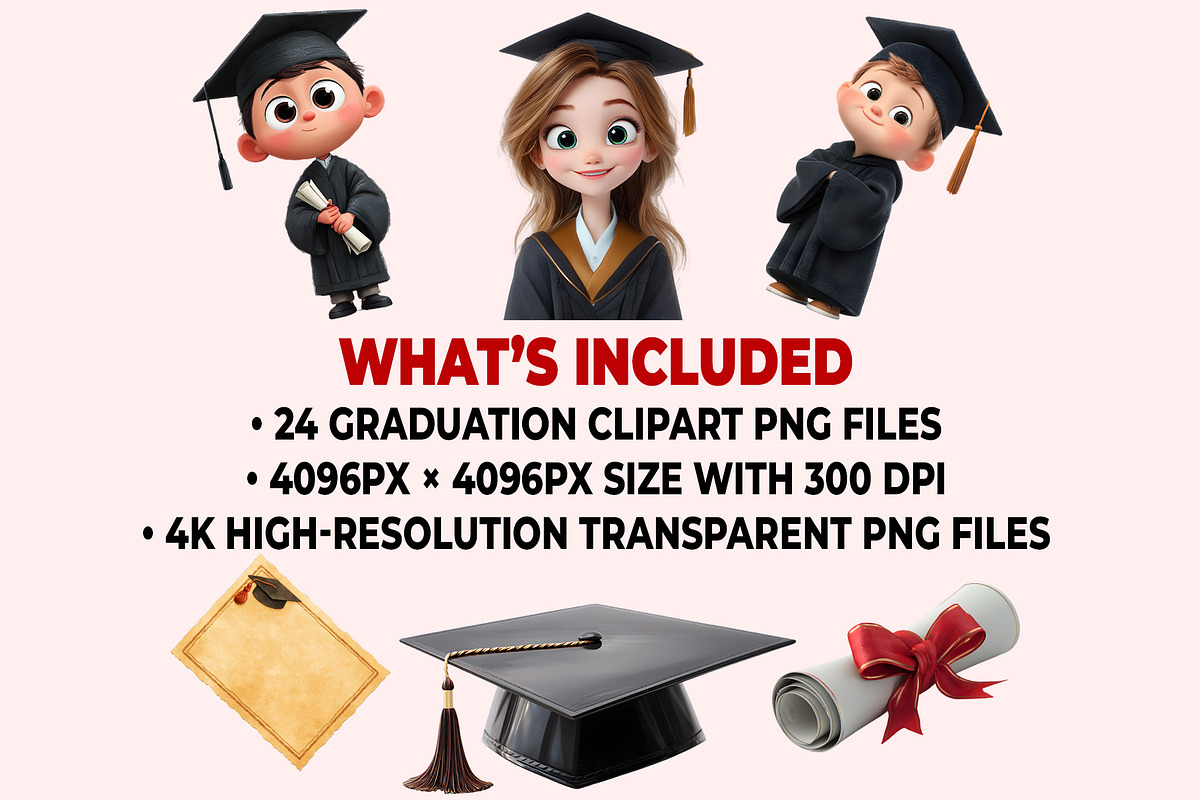 Graduation Clipart PNG Bundle, a Graphic by M9 Design (Photo 6 of 6)
