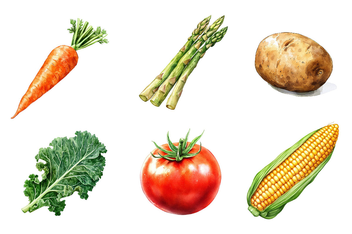 Watercolor Vegetables Clipart, an Illustration by CreationArt (Photo 5 of 5)