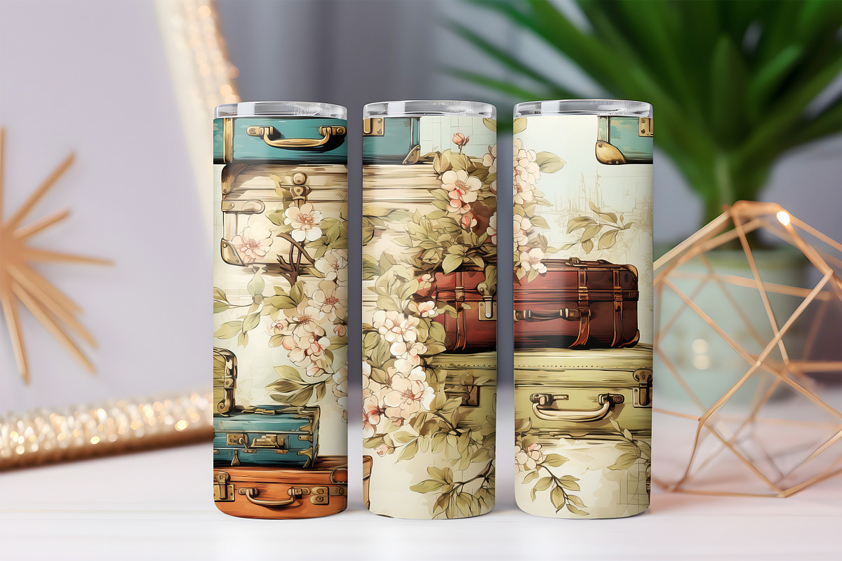 Vintage Suitcases Seamless Patterns