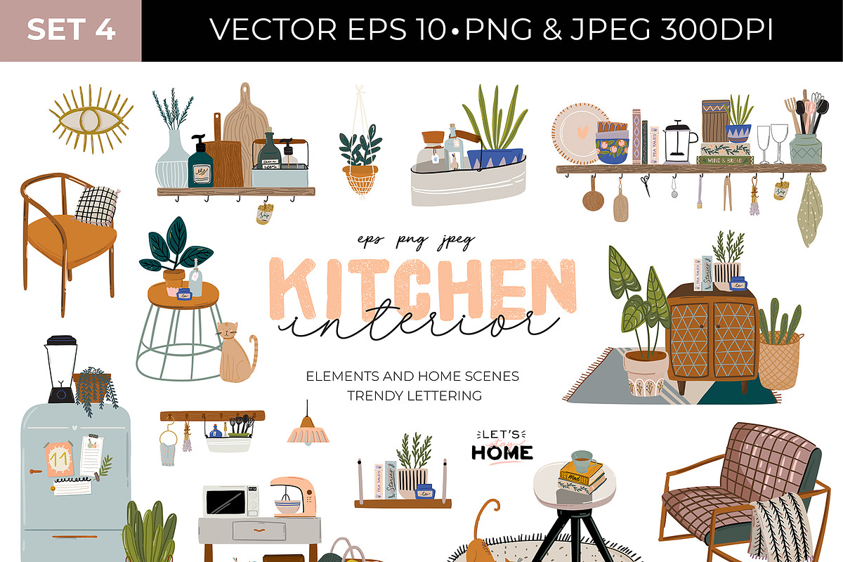 Home INTERIOR & House DECOR BUNDLE, an Object Graphic by Ruslana Lubenets (Photo 14 of 41)
