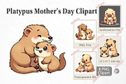 Platypus Mother's Day Clipart, a Graphic by Artnoy (Thumbnail 1 of 5)