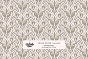 Stone Relief Damask Wallpaper, a Wallpaper Graphic by Bloomart Studio (Thumbnail 1 of 6)