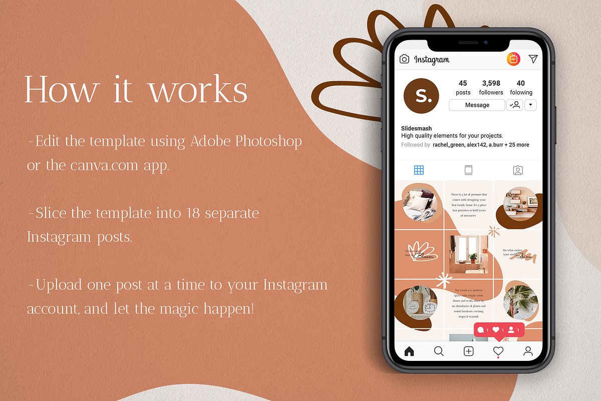 Amelia Instagram Puzzle | CANVA + PS, a Social Media Template by Slidesmash (Photo 4 of 7)