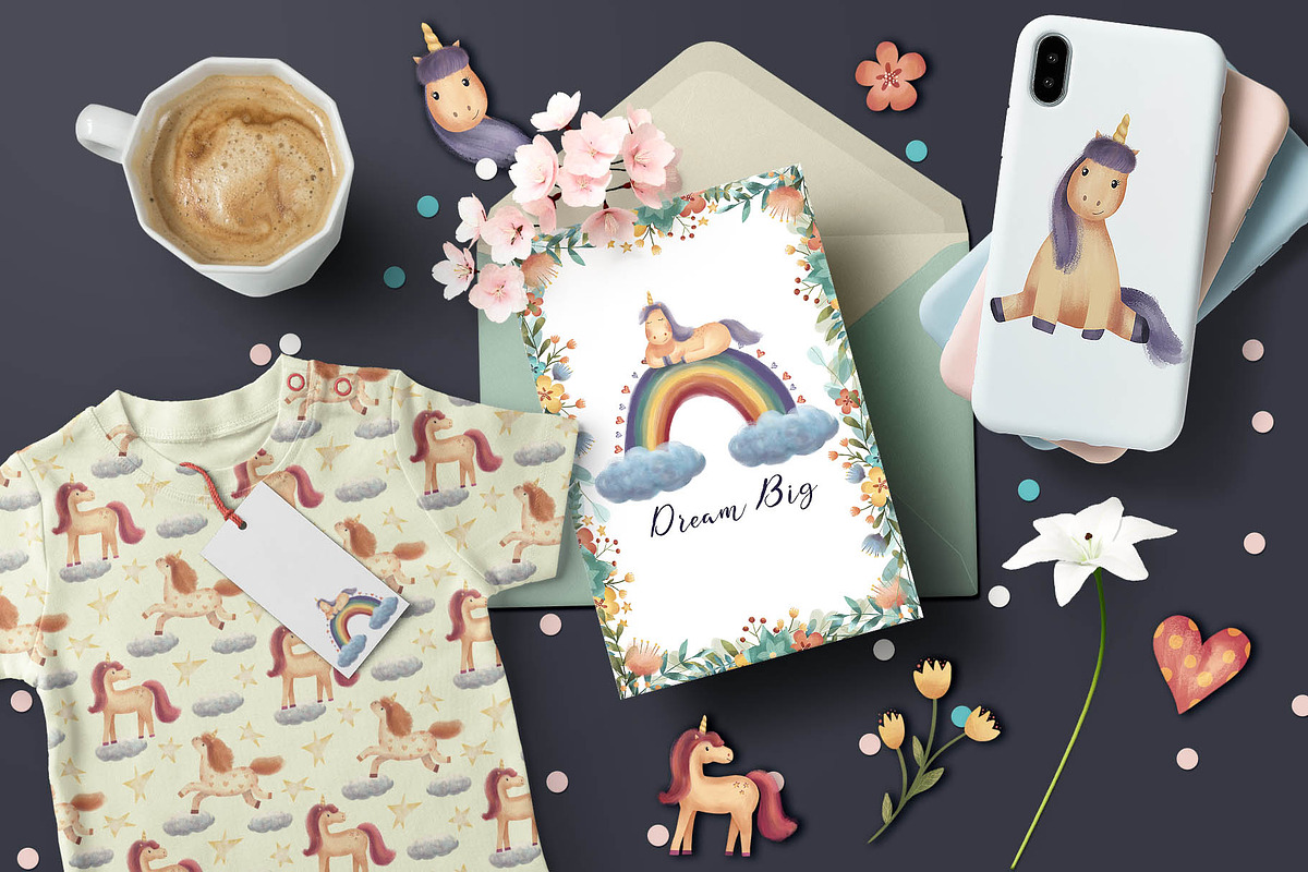 Unicorns and Flowers Collection, an Animal Illustration by Daria's Magic World (Photo 5 of 9)