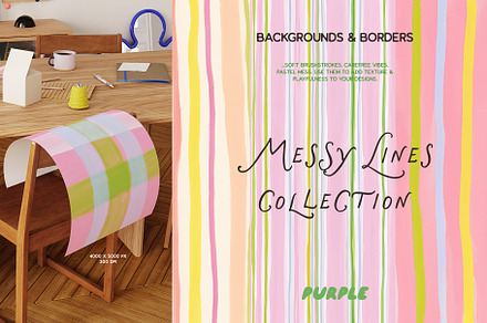 Messy Lines: backgrounds & borders, a Texture Graphic by Purple